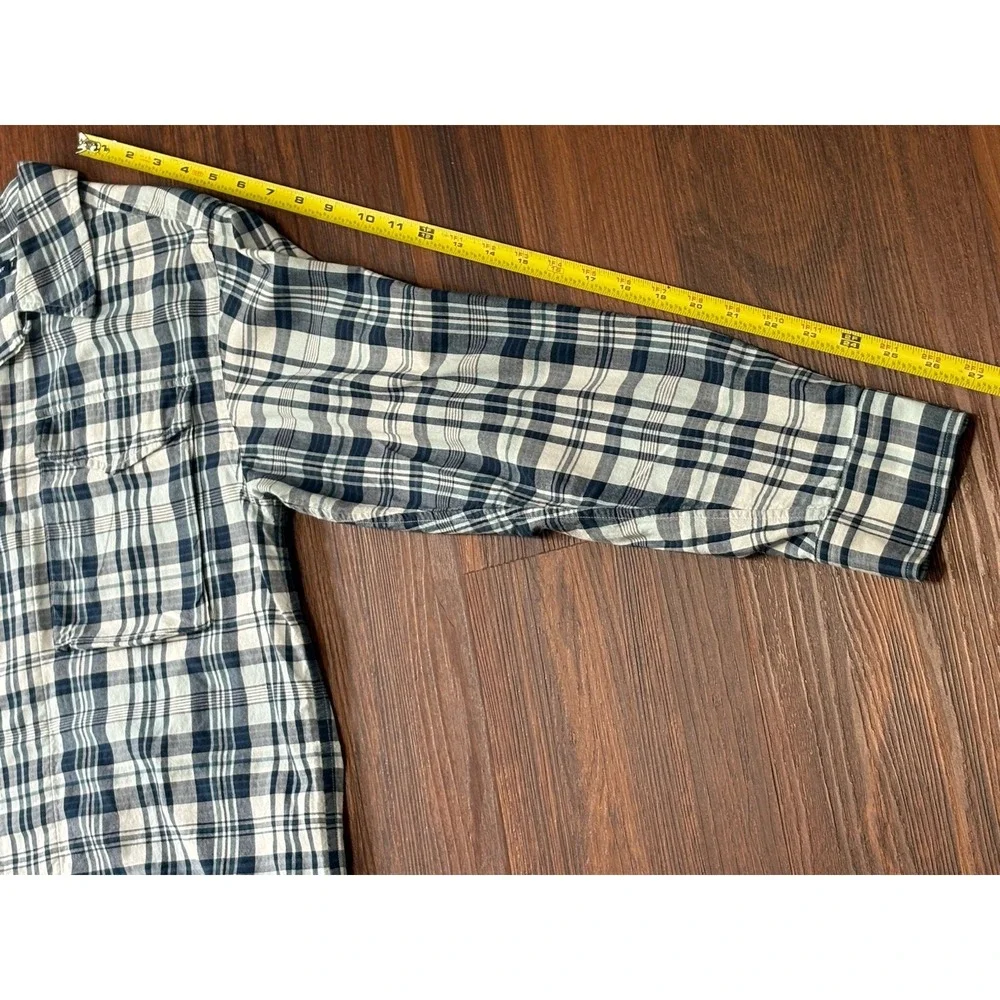 Ralph Lauren Sport Shirt Womens Size 8 Slim Fit Blue White Plaids Long Sleeve - Picture 12 of 15